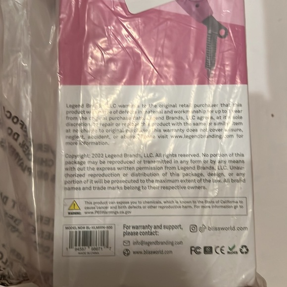 Bliss Hair Volume Iron Pink Color Brand NEW - Picture 3 of 4